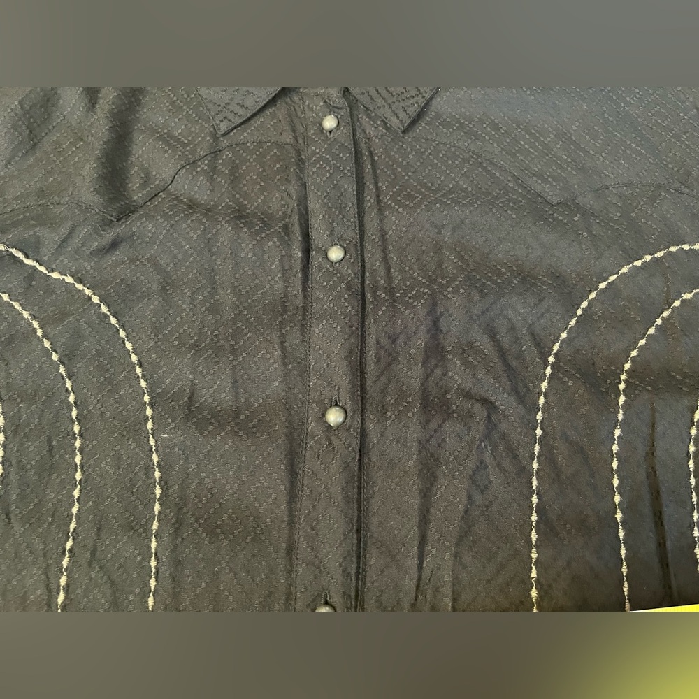 Double D Ranch Trinity Black Textured Top Long Sleeve With Embroidery 2X NWT - Picture 11 of 14